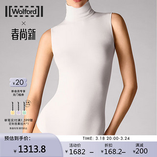 Wolford 沃尔福特Viscose春秋时尚高领修身无袖女丁字连体衣76048 1300 白色 XS