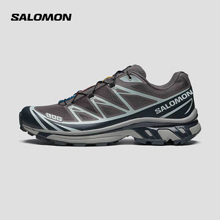 萨洛蒙（Salomon）男女款 户外运动潮流休闲时尚轻量稳定透气越野跑鞋 XT-6 灰褐色 474451 6 (39 1/3)