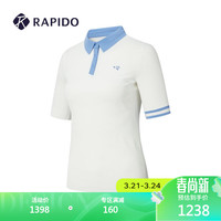 Rapido雳霹道2024年女士高尔夫修身毛衫polo衫运动短袖CP4351Z05 白色 155/80A