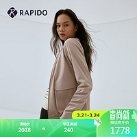 Rapido雳霹道2024年春季女子R系列商务休闲连帽夹克外套CP4139U04 粉红色 160/84A