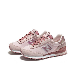 new balance NB官方女鞋515系列简约经典潮流时尚舒适复古拼接休闲运动鞋 贝桃粉 WL515CSC