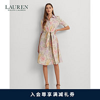 LAUREN RALPH LAUREN 拉夫劳伦 女装 24年春花卉图案正面系结亚麻连衣裙RL61931 100-多色 00