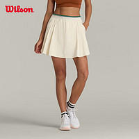 威尔胜（Wilson）2024年春季梭织短裤女款弹力轻薄撞色舒适运动网球裙裤 WW20022412GYC-豆腐灰 XL