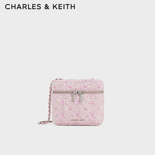 CHARLES&KEITH24春季爱心菱格斜挎小方包女CK2-80271114-A 粉红色Pink S