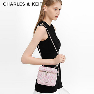 CHARLES&KEITH24春季爱心菱格斜挎小方包女CK2-80271114-A 粉红色Pink S
