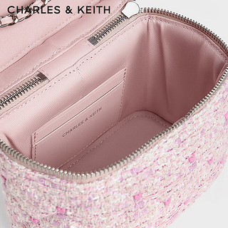 CHARLES&KEITH24春季爱心菱格斜挎小方包女CK2-80271114-A 粉红色Pink S