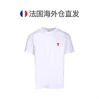 AMI PARIS 欧洲直邮AMI PARIS Ami De Coeur系列 男士白色棉质刺绣短袖T恤