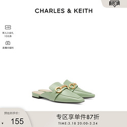 CHARLES & KEITH CHARLES&KEITH春夏女鞋CK1-70900447金属装饰小方头穆勒鞋女鞋