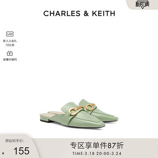 CHARLES & KEITH CHARLES&KEITH春夏女鞋CK1-70900447金属装饰小方头穆勒鞋女鞋