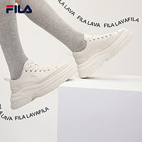 FILA 斐乐 官方LAVA女鞋厚底帆布鞋休闲鞋板鞋小白鞋运动鞋黑色鞋子