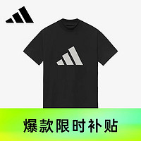 adidas 阿迪达斯 男女同款短袖夏季休闲宽松上衣圆领T恤运动潮流半袖 黑色