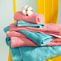 Uchino 内野 全棉炫彩浴巾面巾方巾三件套柔软吸水儿童洗澡大毛巾