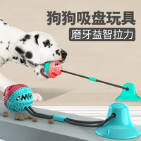 瑜品佳 狗狗玩具吸盘漏食球 耐咬磨牙幼犬小中大型清洁牙齿独处自嗨解闷金毛泰迪边牧互动消耗体力宠物 吸盘互动宠物玩具【蓝色】
