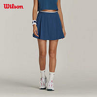 威尔胜（Wilson）2024年春季梭织短裤女款弹力轻薄撞色舒适运动网球裙裤 WW20022412DBN-深灰蓝 M