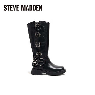 史蒂夫·马登 STEVE MADDEN/思美登粗跟长筒靴时装西部靴 NATALIE 黑色 39