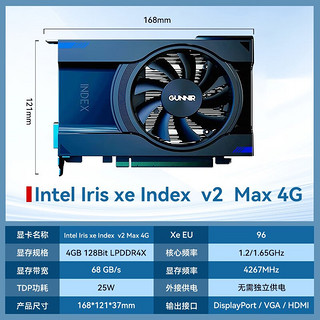 GUNNIR 蓝戟 Intel Iris xe Index v2 Max 4G 显卡