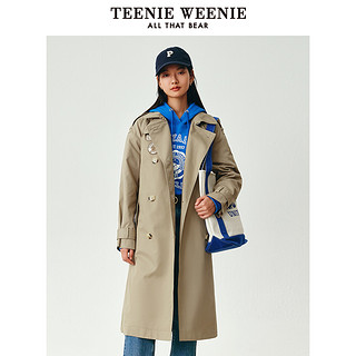 TEENIE WEENIE TeenieWeenie小熊奥莱风衣女英伦风外套卡其色气质简约上衣春装女