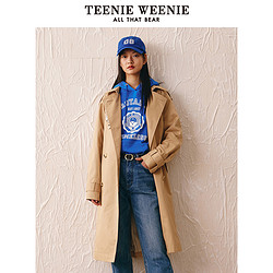 TEENIE WEENIE TeenieWeenie小熊奥莱风衣女英伦风外套卡其色气质简约上衣春装女