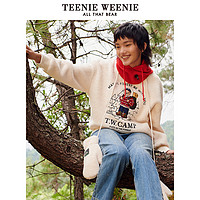 【手套】TeenieWeenie小熊奥莱仿羊羔绒厚款套头白色卫衣女士