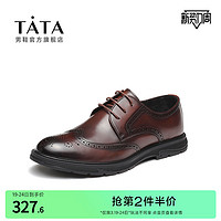 TATA 他她 春季布洛克皮鞋男士商务正装休闲英伦结婚新郎鞋QCL01CM1