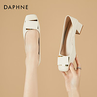 DAPHNE 达芙妮 复古方头高跟鞋女2024夏季爆款法式玛丽珍粗跟时尚职业单鞋