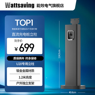 wattsaving 能效U20直流充电桩20kW新能源车充电机蔚来红旗小鹏特斯拉极越 单独立柱