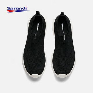 Sprandi斯潘迪DOME WALK系列丨飞织透气女运动鞋一脚蹬健步休闲鞋 黑色-2 38