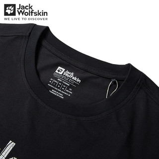 Jack Wolfskin狼爪T恤男春夏户外运动短袖吸湿透汽舒适快干圆领半袖5823312 5823312-6000/黑色 S 170/92A