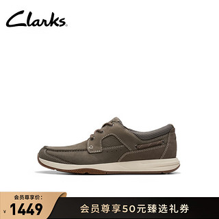 Clarks其乐航行系列男鞋24潮流舒适防滑耐磨时尚休闲鞋 深灰色 261769737 39.5