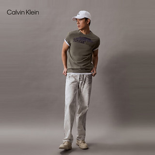 Calvin Klein Jeans24春夏男士时尚休闲绘画图案印花纯棉短袖T恤40BC831 LDY-橄榄绿 M