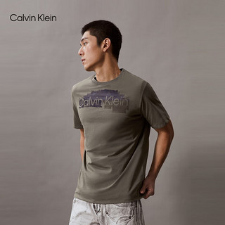 Calvin Klein Jeans24春夏男士时尚休闲绘画图案印花纯棉短袖T恤40BC831 LDY-橄榄绿 M