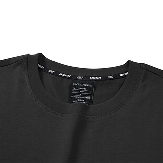 斯凯奇（Skechers）吸湿速干短袖男针织休闲凉感T恤衫L223M075 碳黑/0018 XL