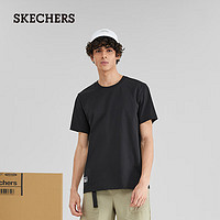 斯凯奇（Skechers）吸湿速干短袖男针织休闲凉感T恤衫L223M075 碳黑/0018 XXL