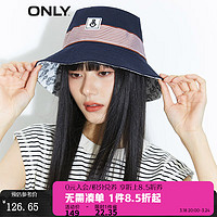 ONLY 2023秋冬新款休闲时尚百搭款条纹拼接帽子女|123186006  E38 海洋蓝 ACC