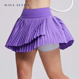 MAIA ACTIVE 网球裙 含裤速干运动A字裙摆半身裙SK059 星矢紫 S
