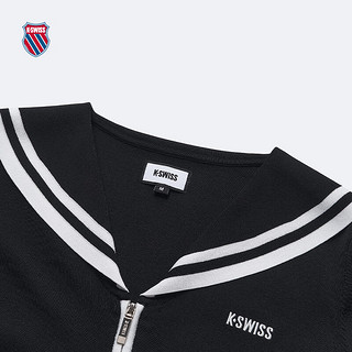 盖世威（K·SWISS）女外套 24夏季 休闲舒适透气针织外套 199916 008正黑色 L