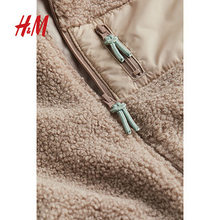 H&M2024春季童装男婴泰迪绒背心1127071 米色 110/56