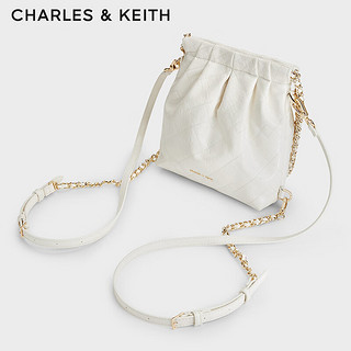 CHARLES & KEITH CHARLES&KEITH24春季迷你流浪包单肩斜挎包包女包双肩包女士CK2-60782390 Cream奶白色 S