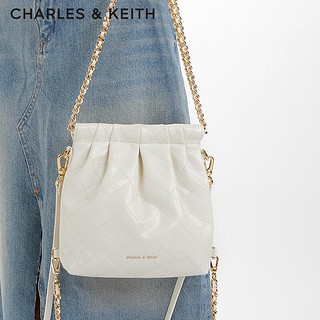 CHARLES & KEITH CHARLES&KEITH24春季迷你流浪包单肩斜挎包包女包双肩包女士CK2-60782390 Cream奶白色 S