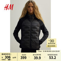 H&M女士运动服2024春季ThermoMove™复合夹克1182893 黑色 170/104A