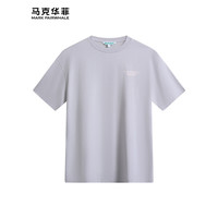 马克华菲【立体刺绣】短袖T恤男2024春夏圆领纯棉字母印花休闲T恤衫 005浅灰 XXL