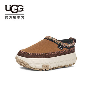 UGG 夏季男女同款厚底轮胎底一脚蹬懒人鞋 1154530 CTC  栗色/陶土褐白色