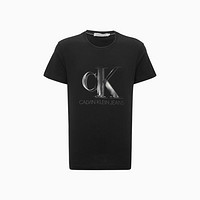 卡尔文·克莱恩 Calvin Klein CK Jeans夏季男士休闲纯棉透气叠影字母印花简约短袖T恤ZM01923