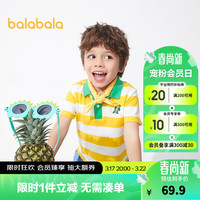 巴拉巴拉儿童T恤男童短袖宝宝上衣2024polo衫夏装学院风童装 黄白色调00431 120cm