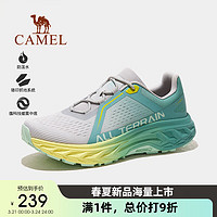 骆驼（CAMEL）登山鞋女减震男士户外运动越野徒步鞋子【云影】F14B026004A 青柠/浅灰，男 38