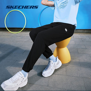 斯凯奇（Skechers）裤子男女同款2024春季休闲裤运动户外宽松黑色长裤L224M067 男款-碳黑/0018 XL