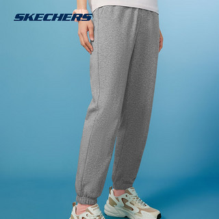 斯凯奇（Skechers）裤子男女同款2024春季休闲裤运动户外宽松黑色长裤L224M067 女款-中花灰/004F M