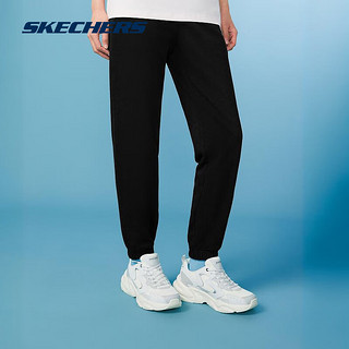 斯凯奇（Skechers）裤子男女同款2024春季休闲裤运动户外宽松黑色长裤L224M067 女款-碳黑/0018 XXL