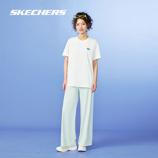 斯凯奇（Skechers）裤子女2024年春垂感速干凉感防晒针织裤休闲直筒裤L224W069 百合绿/0215 S