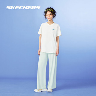 斯凯奇（Skechers）裤子女2024年春垂感速干凉感防晒针织裤休闲直筒裤L224W069 百合绿/0215 L